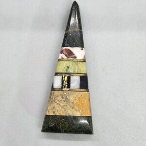 Vintage native american inlaid multi stone bead dangle pendant